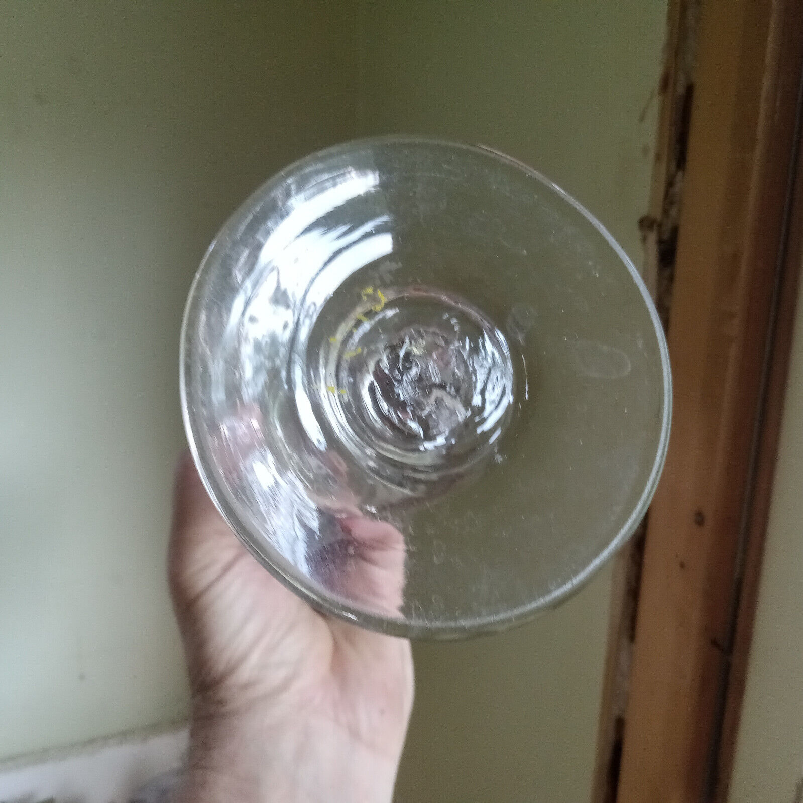 1820s FREE BLOWN PONTILED LACEMAKER'S WHALE OIL LAMP WITH ORIGINAL TIN BURNER