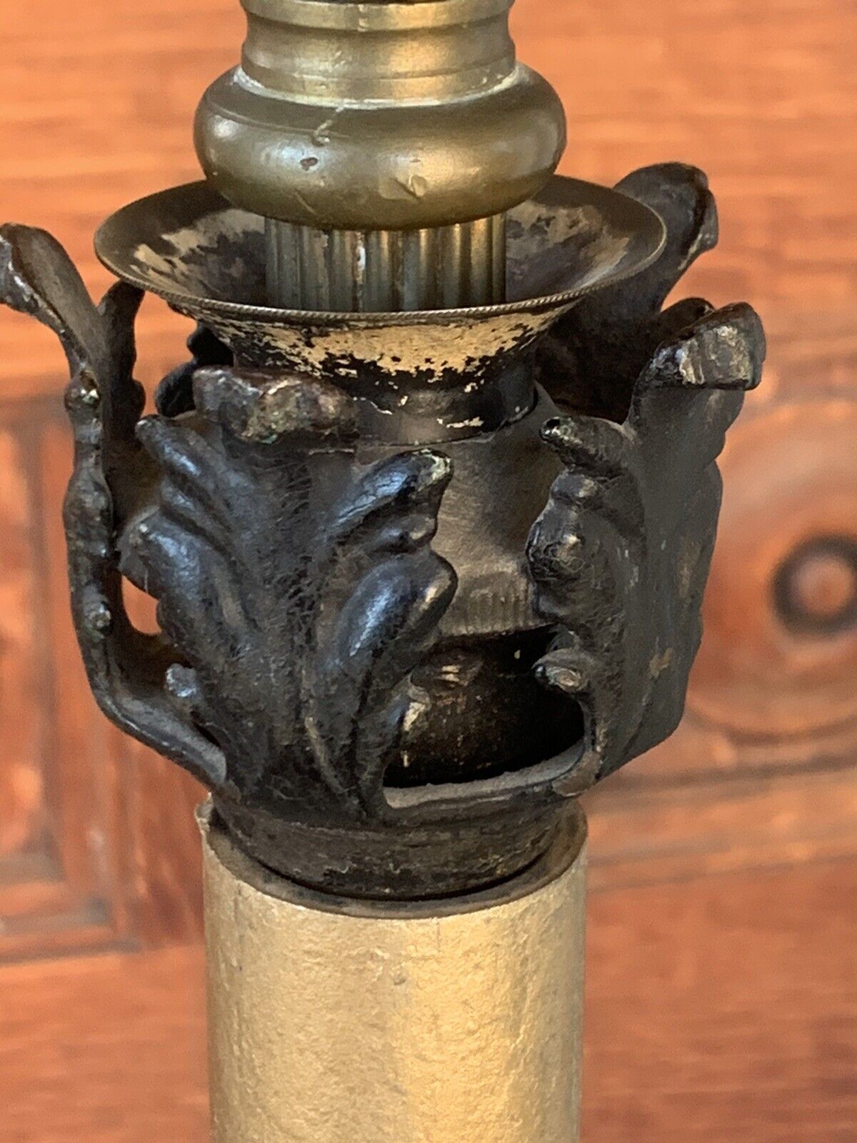 ANTIQUE 1800s ORIGINAL GWTW BRADLEY HUBBARD VICTORIAN PIANO FLOOR OIL LAMP