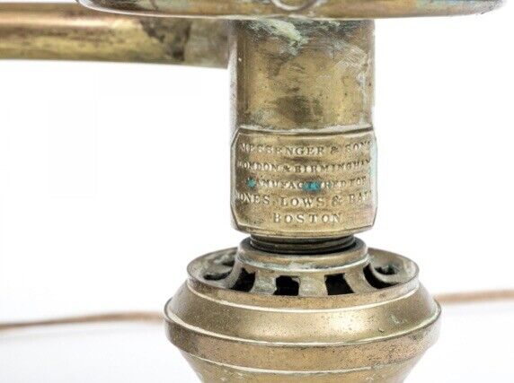 Pair Antique Argand Lamps Messenger & Sons Made For Jones, Lows Ball Boston