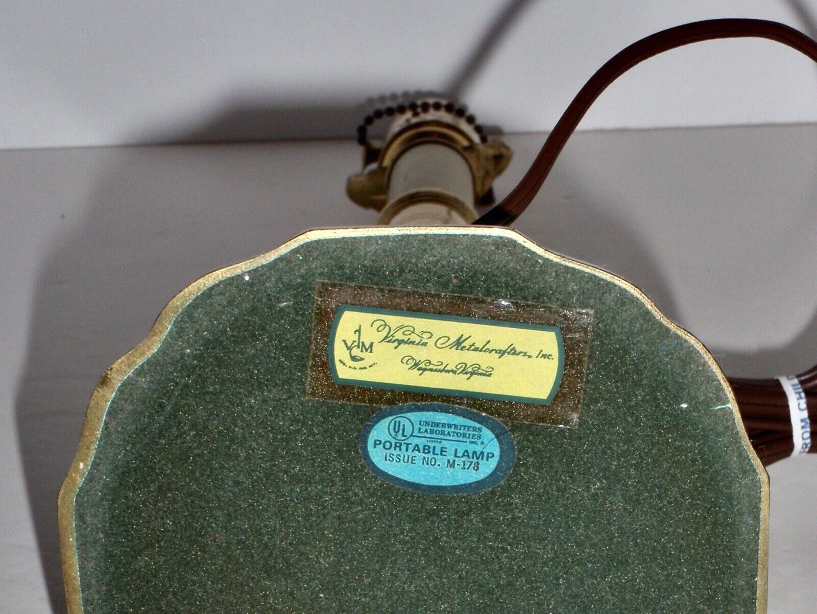 Virginia Metalcrafters Williamsburg French Origion Brass Candlestick Lamp 22683