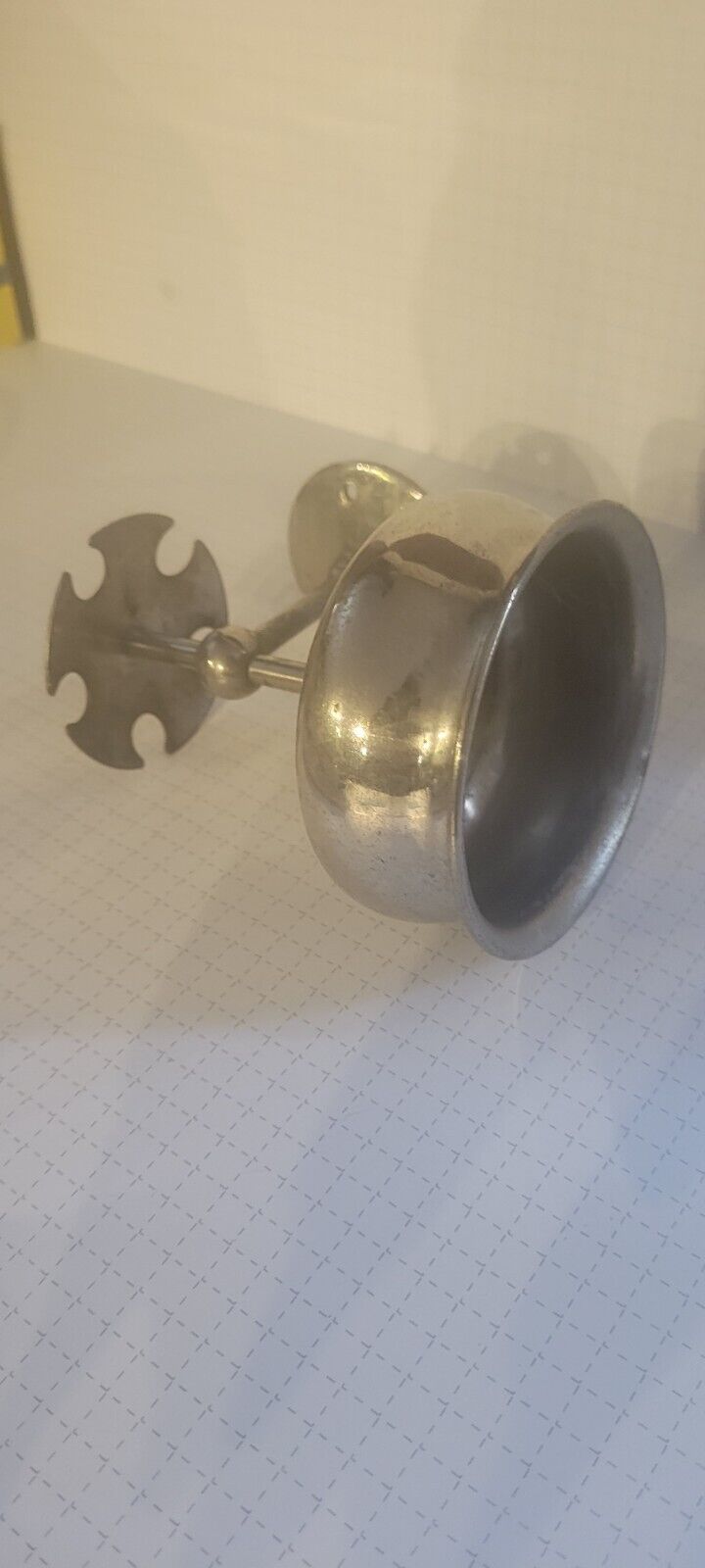 Old Cup Tumbler  Toothbrush Holder 1920’s Bathroom Nickel  Vintage Old 