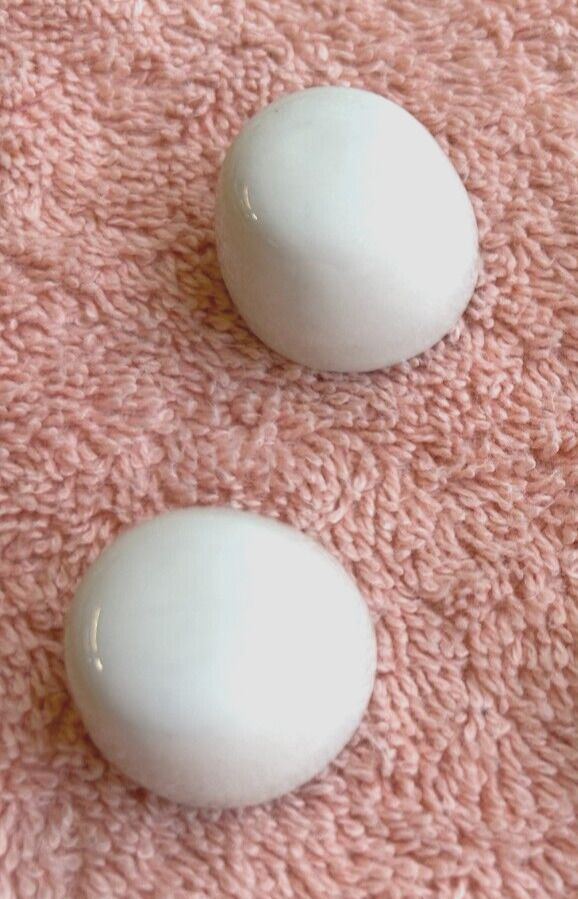 Authentic Antique Farmhouse Porcelain White Round Toilet Bolt Caps  14/16"