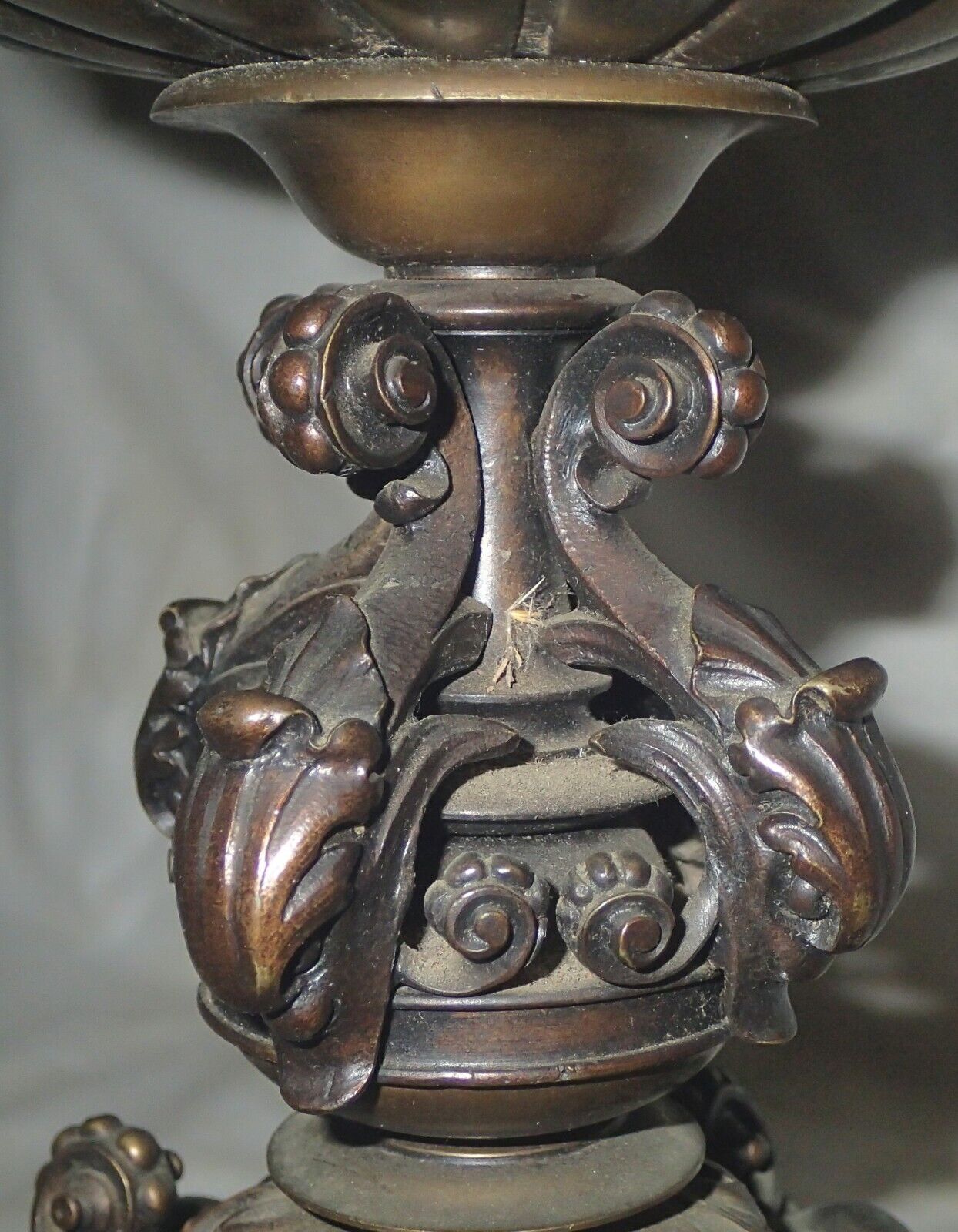 ANTIQUE VICTORIAN HINKS & SON BRONZE BAT GOTHIC NORTH WIND RAM ELECTRIC OIL LAMP