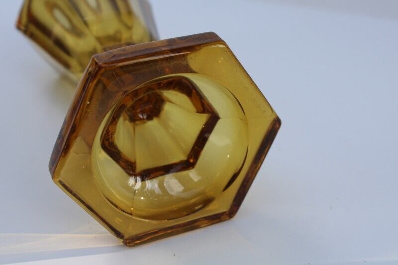 antique amber glass oil lamp Boston & Sandwich glass 1800s vintage flint glass