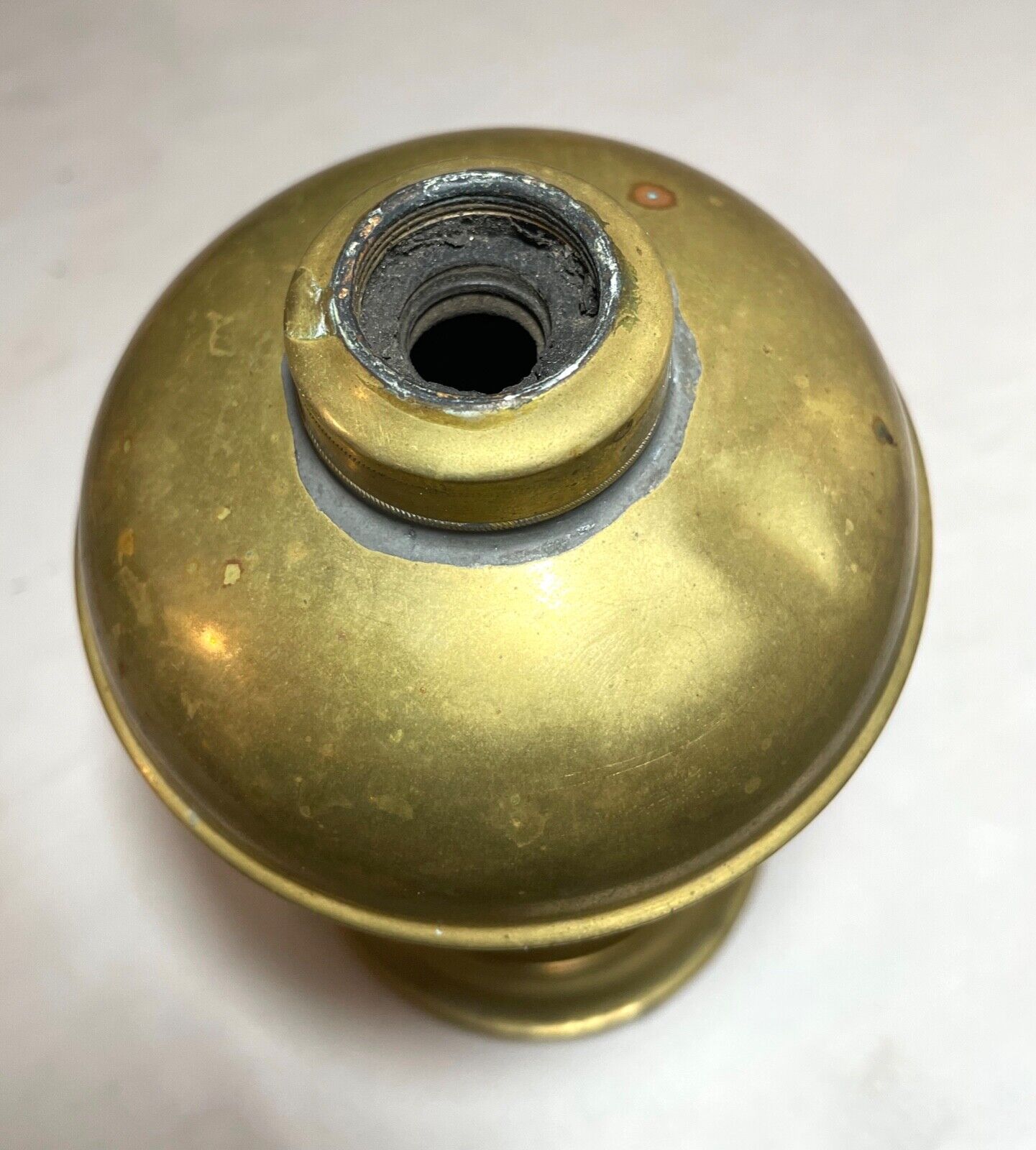 rare antique 18th century brass figural whale oil lamp 1700's weighted bottom