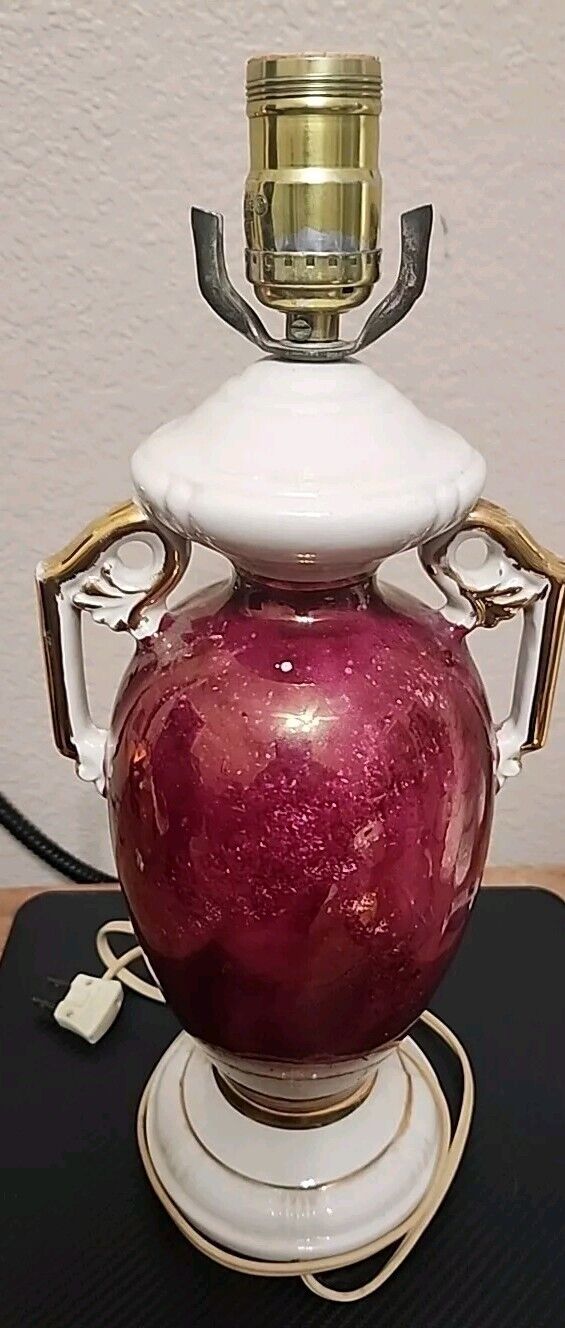 Table Lamp Victorian Colonial Couple George & Martha Porcelain 