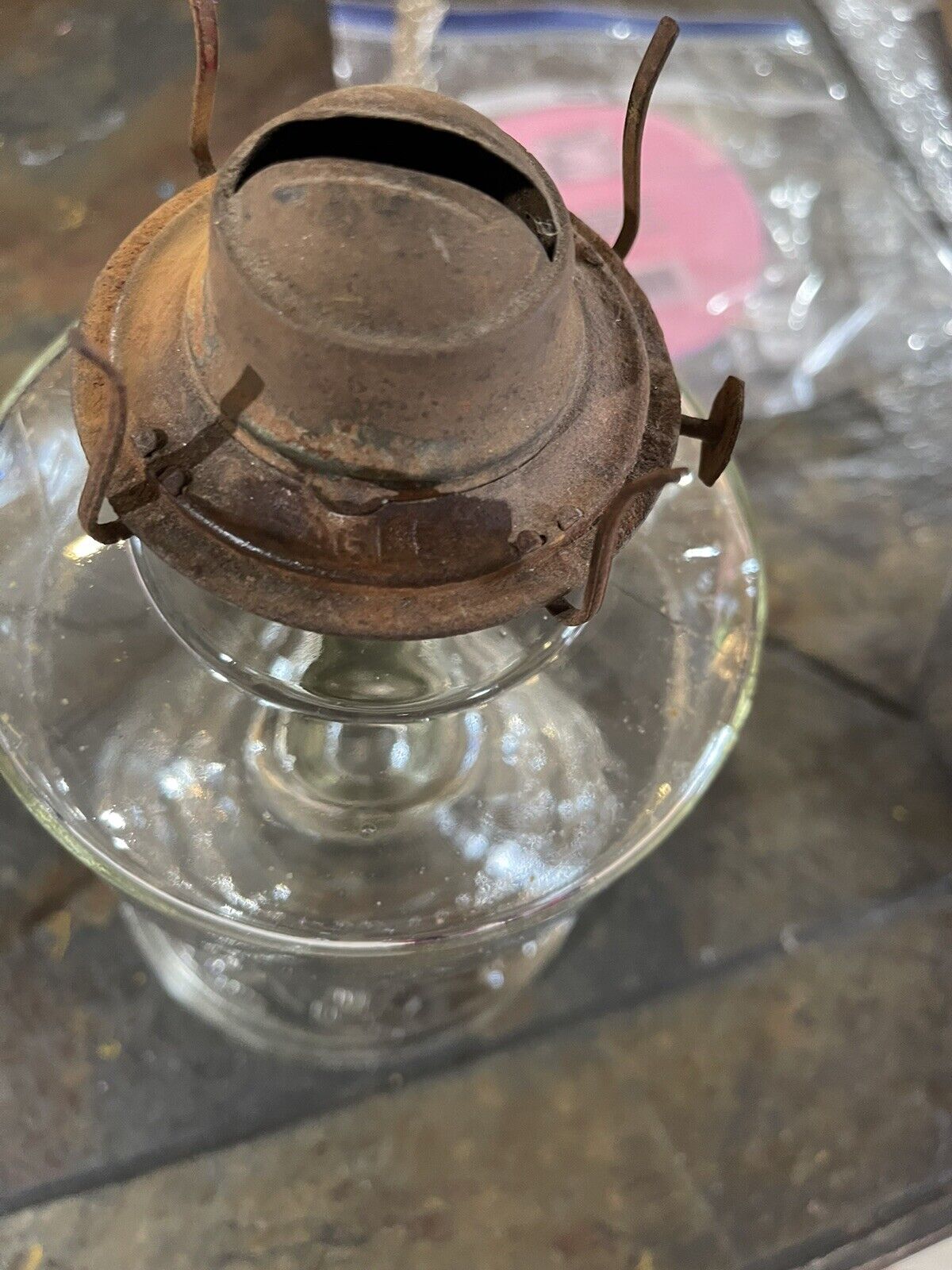 Vintage Glass Oil Lamp I think late 1700’s or 1800’s *ANTIQUE*✨