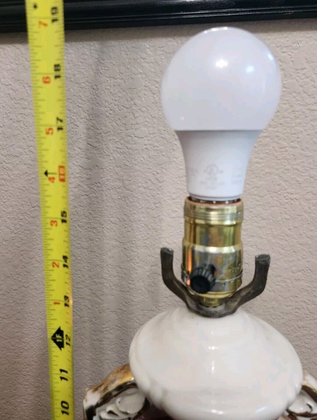 Table Lamp Victorian Colonial Couple George & Martha Porcelain 