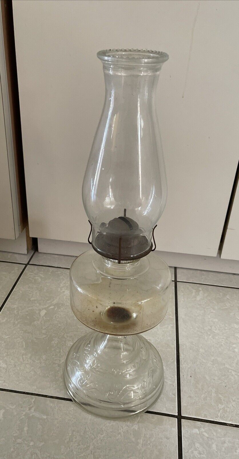 Vintage Glass Oil Lamp I think late 1700’s or 1800’s *ANTIQUE*✨