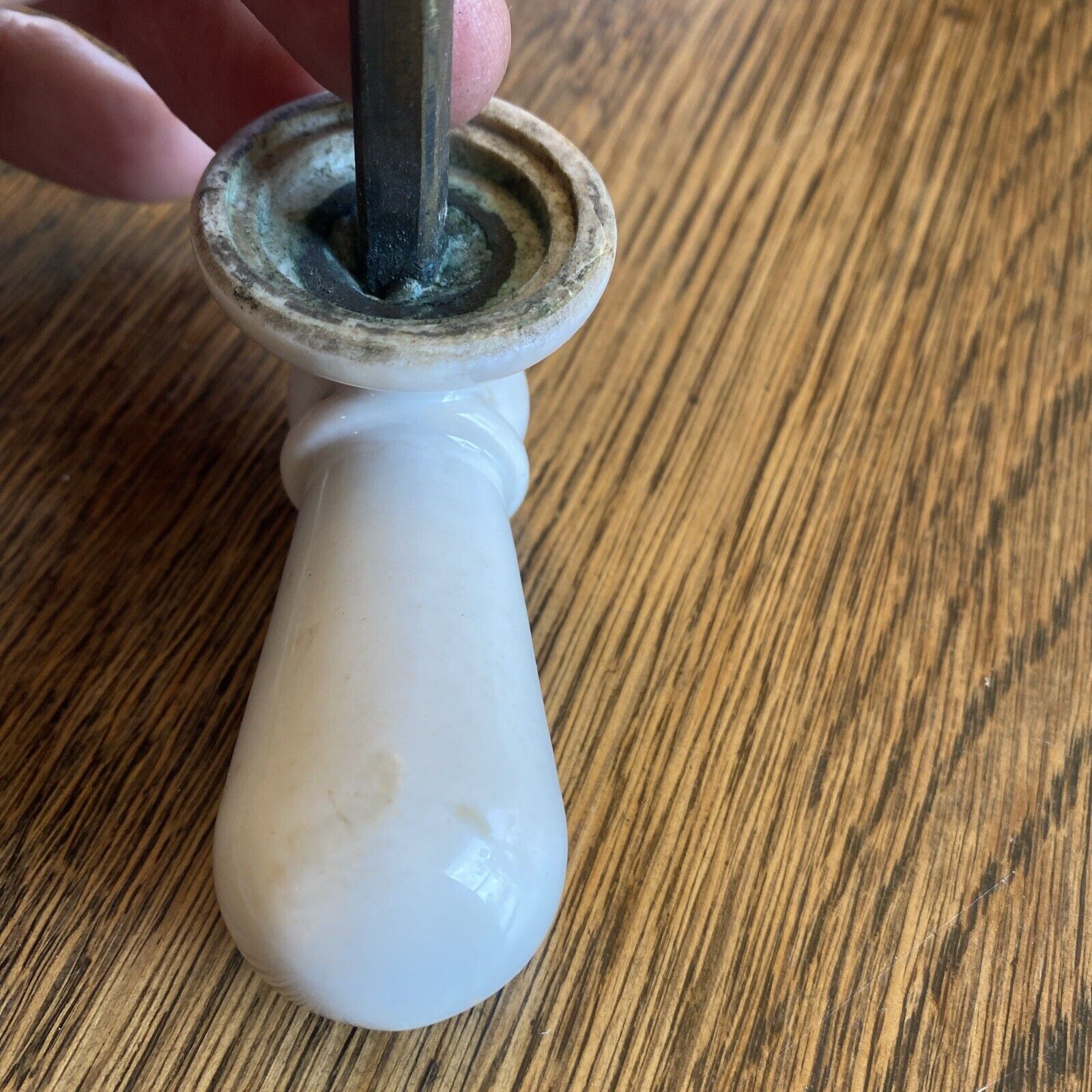 Antique Vintage Toilet Handle White Ceramic Porcelain