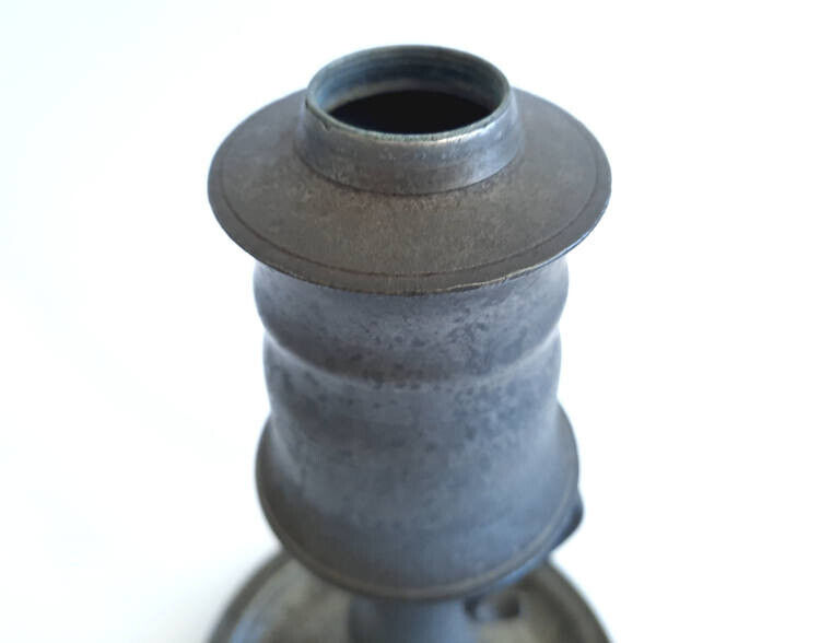 ANTIQUE 1800's PEWTER WHALE OIL LAMP * GREAT AMERICANA PIECE * NO RESERVE