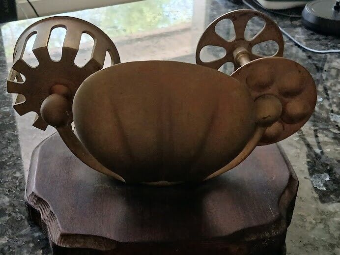 Antique brass bathroom toothbrush, soap and cup holder circa 1900