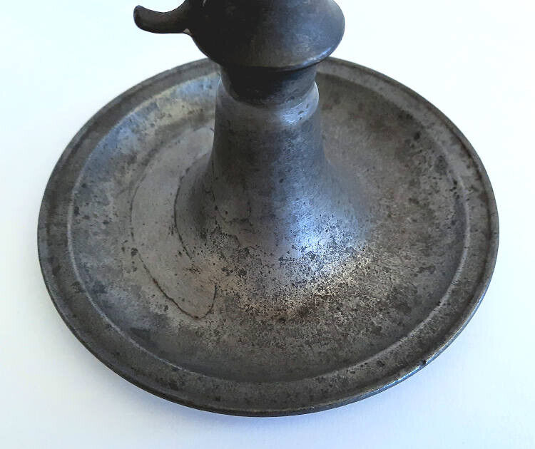 ANTIQUE 1800's PEWTER WHALE OIL LAMP * GREAT AMERICANA PIECE * NO RESERVE