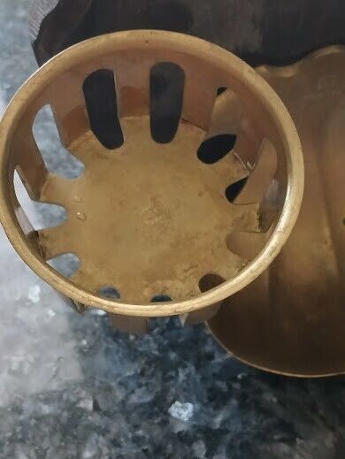 Antique brass bathroom toothbrush, soap and cup holder circa 1900