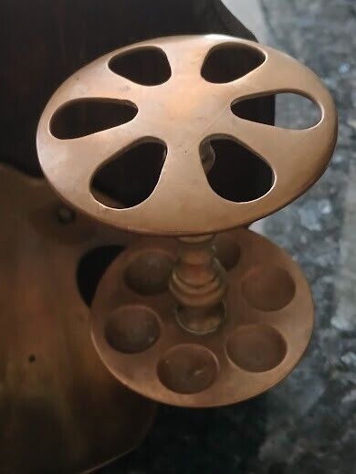 Antique brass bathroom toothbrush, soap and cup holder circa 1900