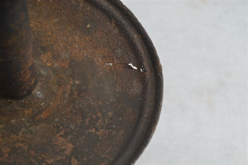 antique grease/whale oil lamp lantern tin two wick spouts 7 in. 18th c original 