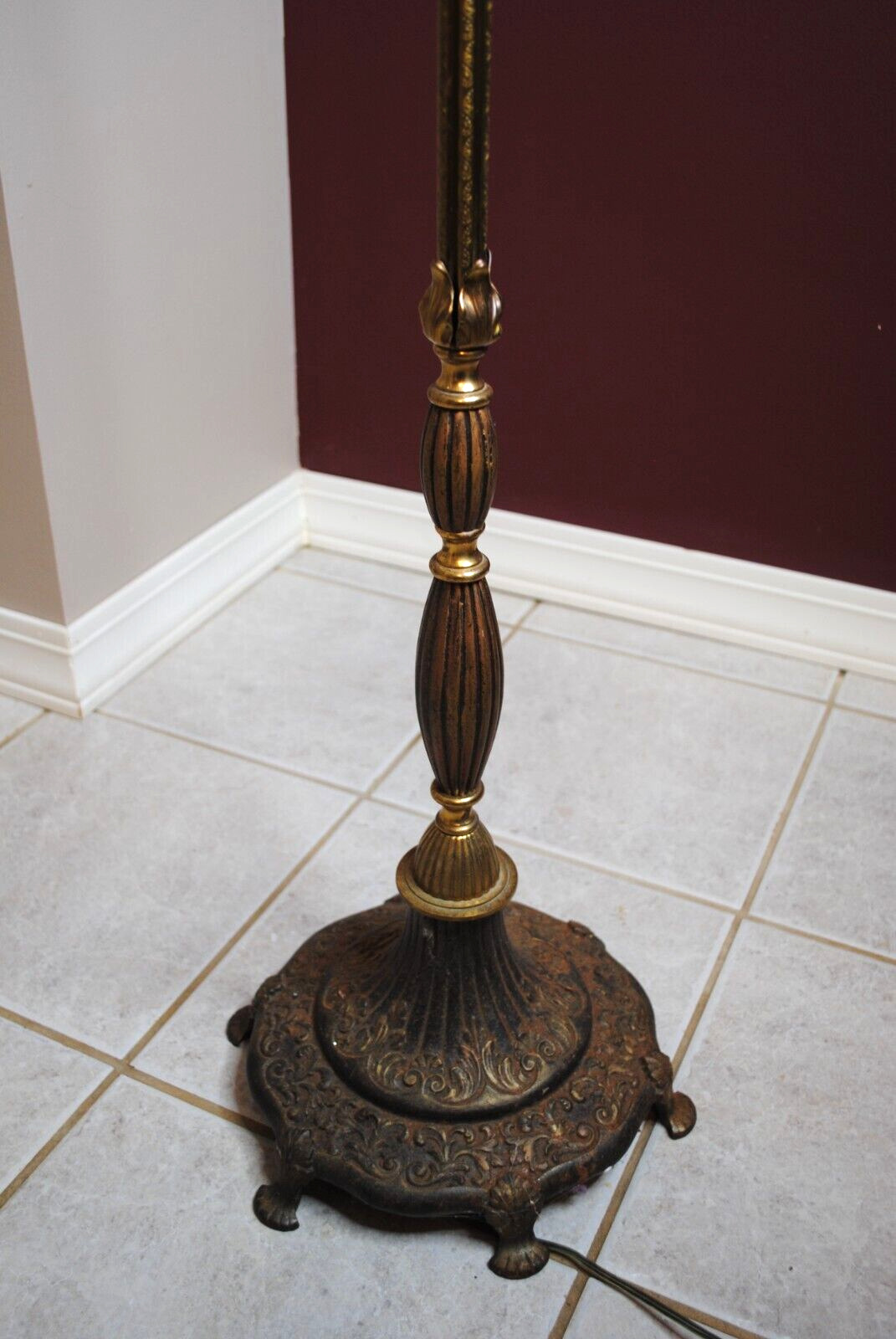 ANTIQUE 1800'S DECORATIVE DUAL SOCKET FLOOR LAMP