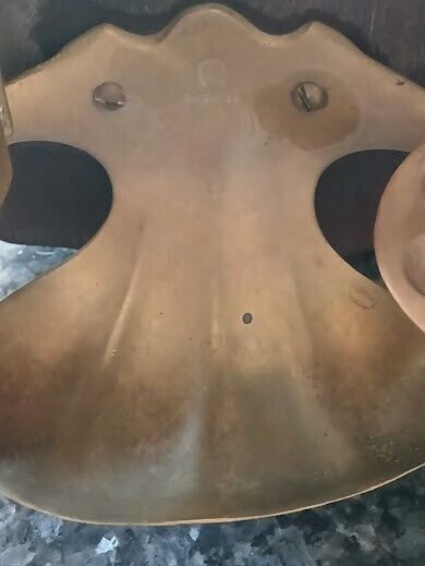 Antique brass bathroom toothbrush, soap and cup holder circa 1900