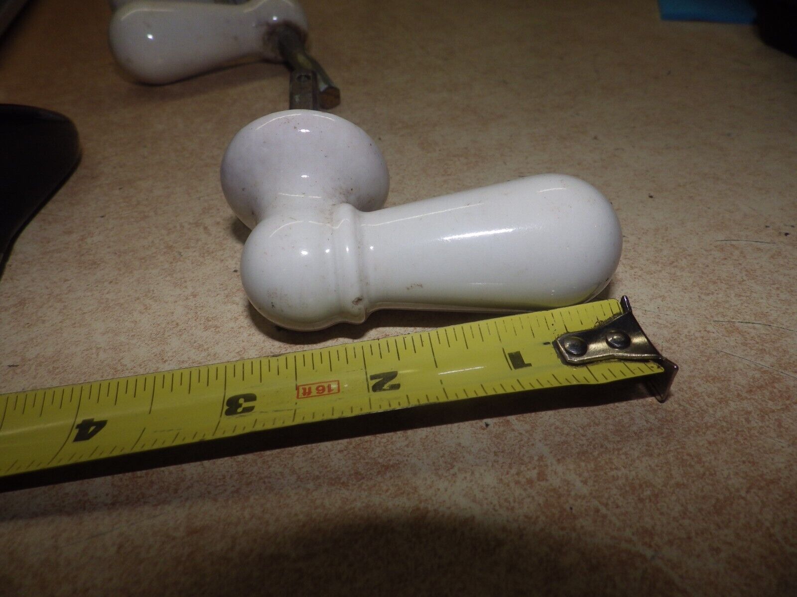 LOT OF 3 ANTIQUE ART DECO COMPLETE WHITE PORCELAIN WATER FAUCETS BATHROOM