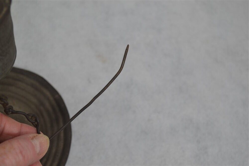 antique lamp lantern tin oil fluid finger loop early 1750-1850 original 18thc