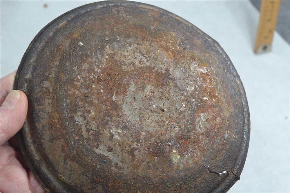 antique grease/whale oil lamp lantern tin two wick spouts 7 in. 18th c original 