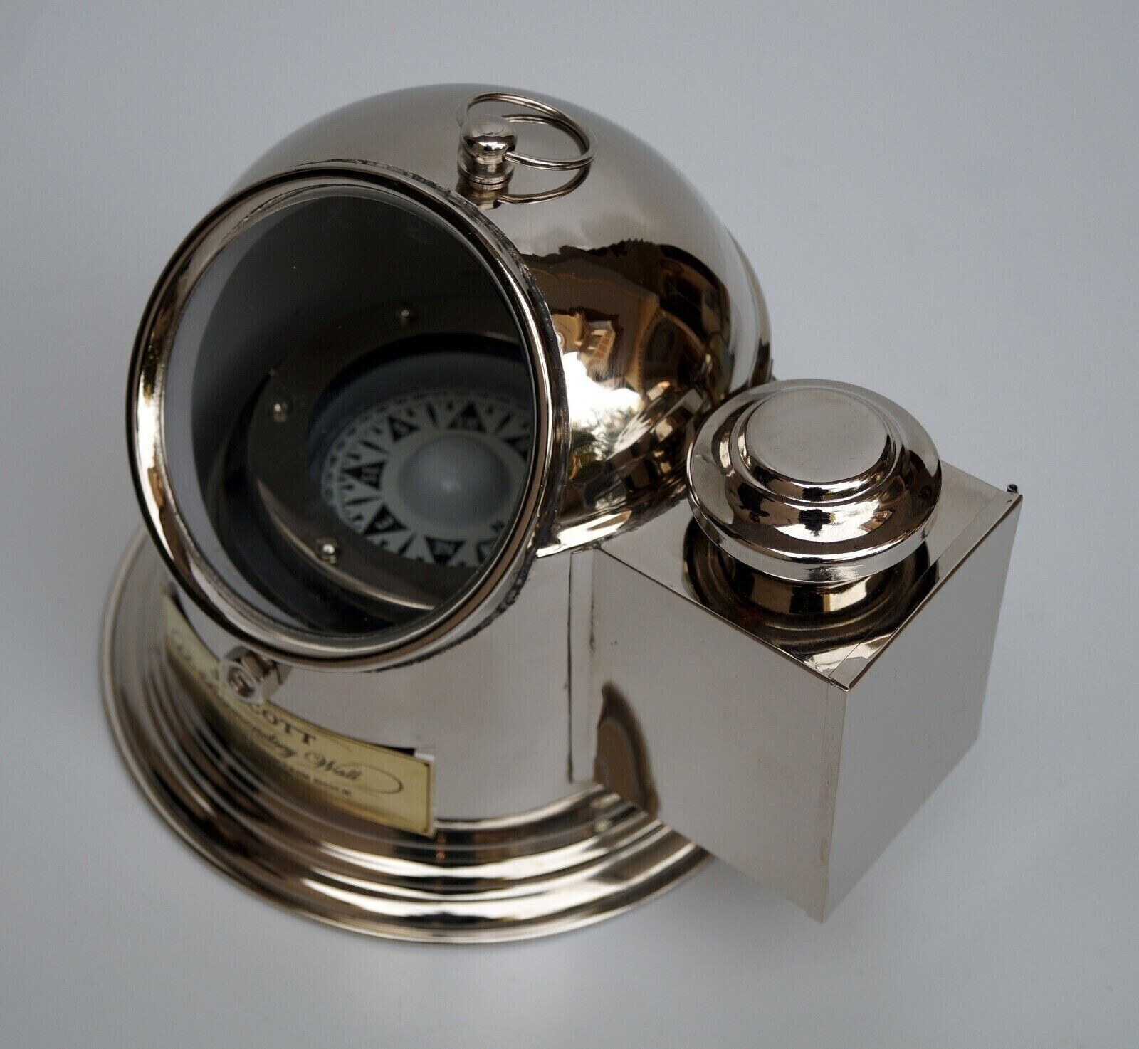 Nautical Brass Oil Lamp Binnacle Gimbal Compass Maritime Ship Lantern Boat