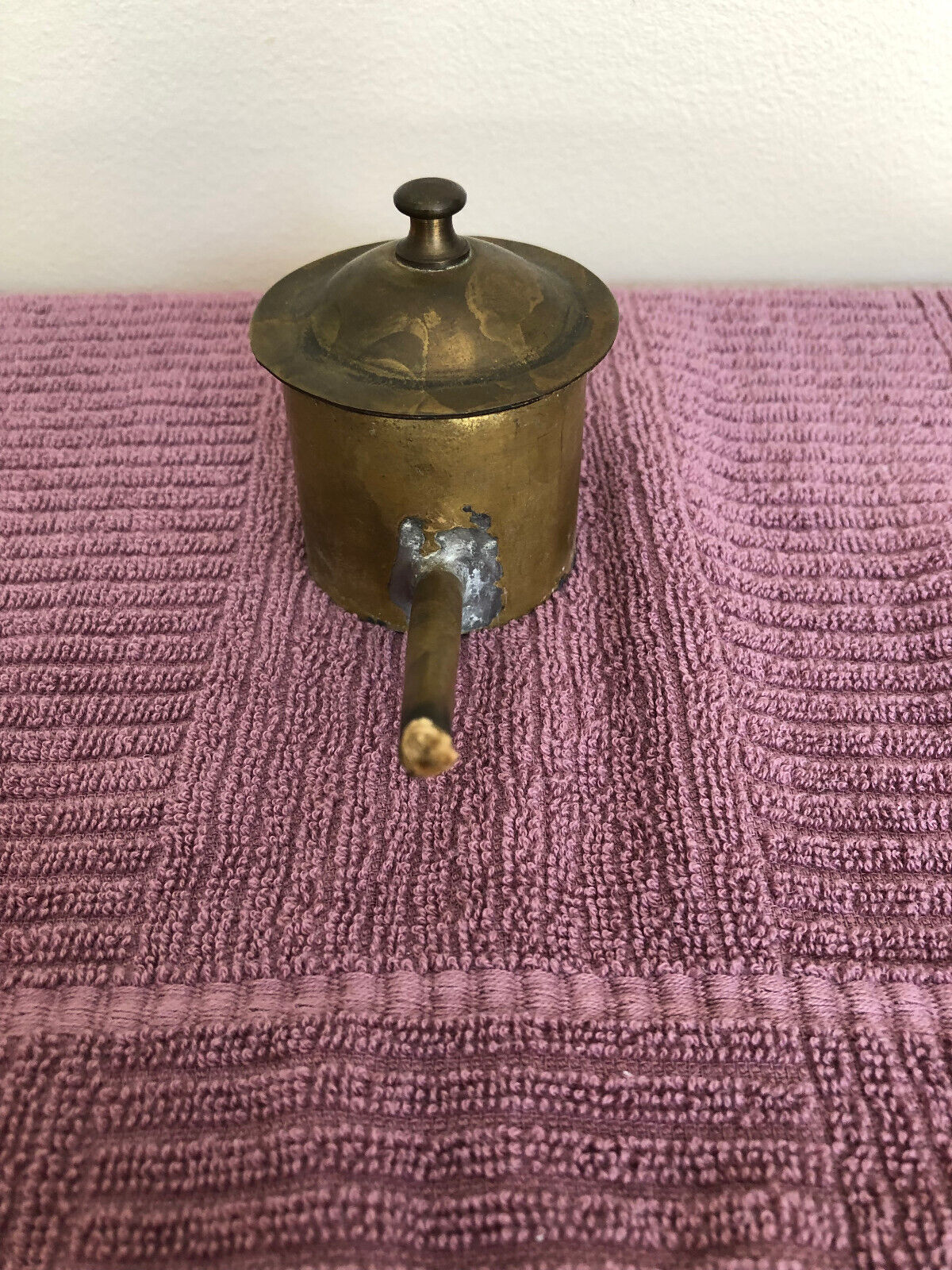 Antique Brass Whale Oil Lamp, Dutch, 1700's to 1800's