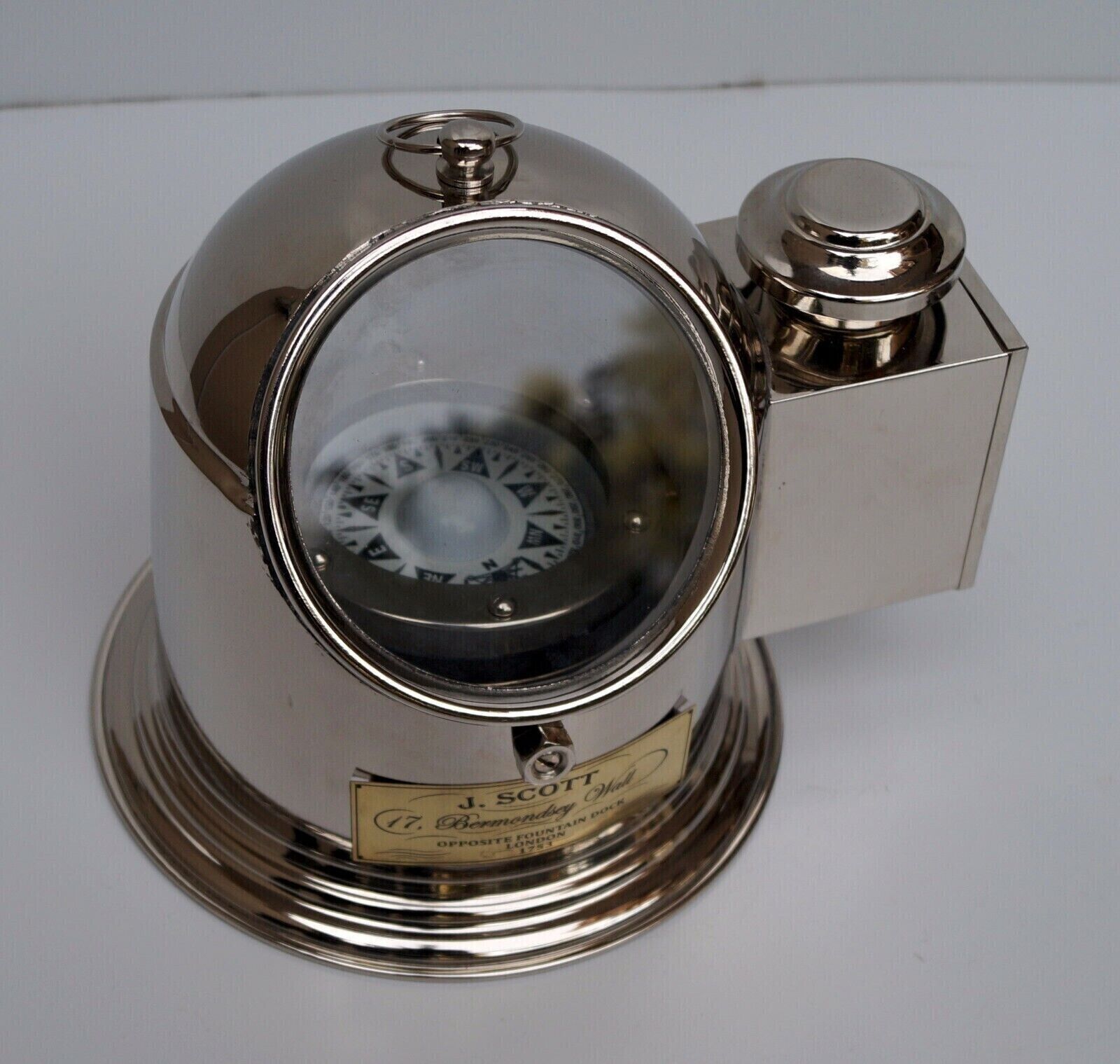 Nautical Brass Oil Lamp Binnacle Gimbal Compass Maritime Ship Lantern Boat