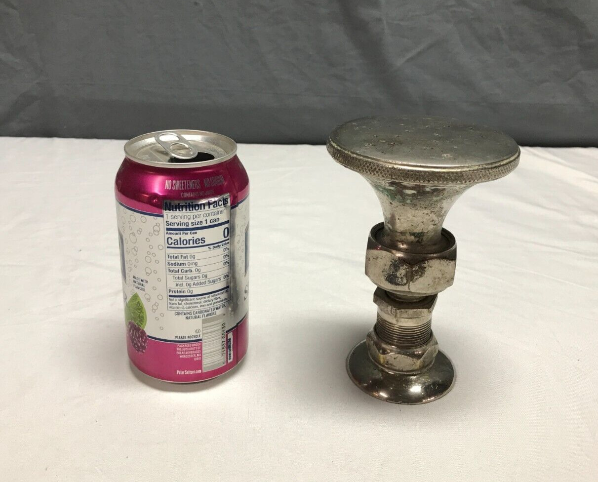 Antique 4" Round Nickel Brass Shower Head Old VTG Bathroom 162-24B