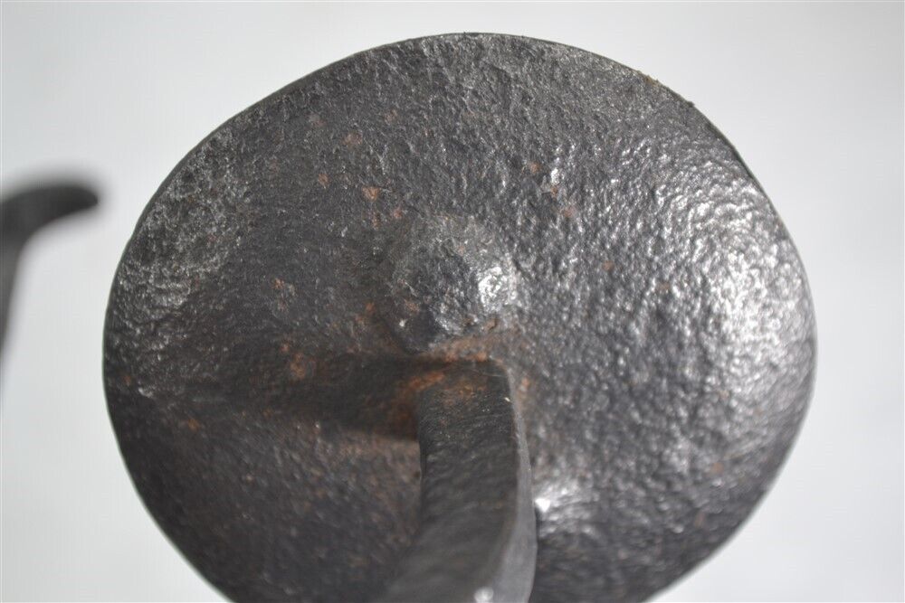 antique rush/candle lamp holder hand forged 11 in. 18th c original 