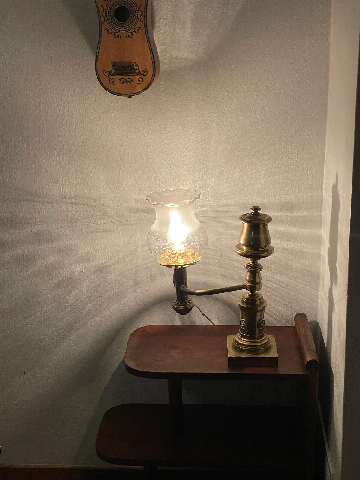 Early 19th Century Argand Lamp, Electrified
