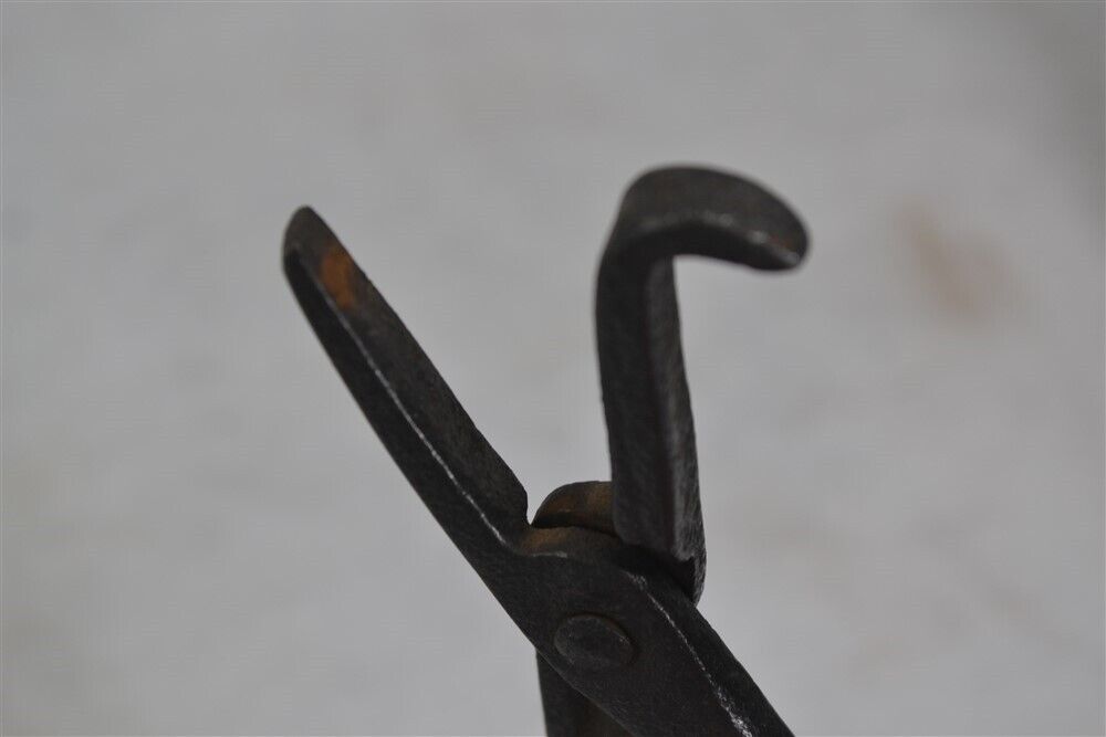 antique rush/candle lamp holder hand forged 11 in. 18th c original 