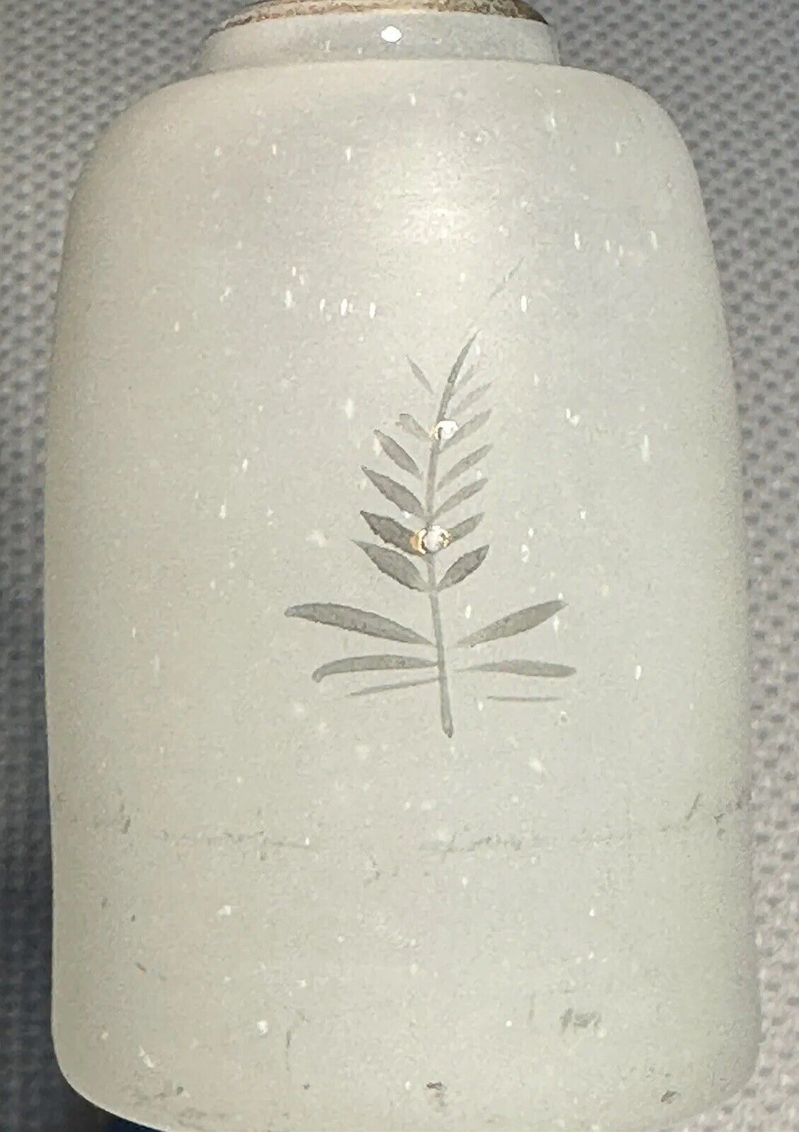 Frosted Blown Glass Toilet Water Bottle with Stopper - Early 1900s