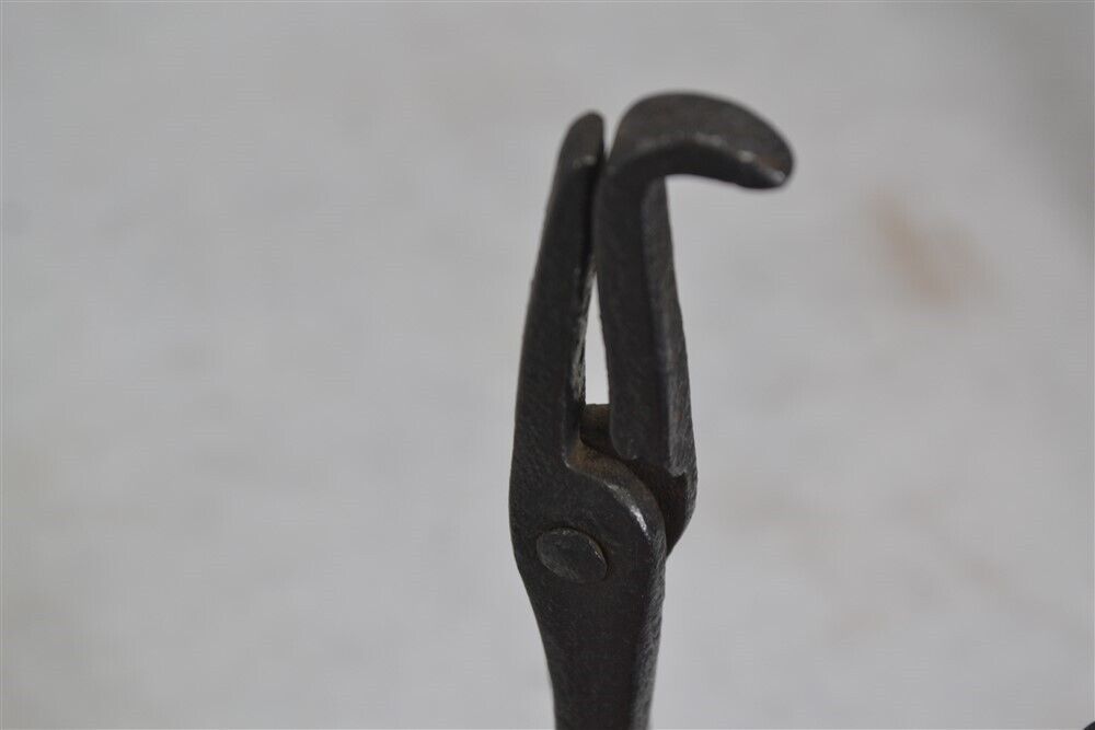 antique rush/candle lamp holder hand forged 11 in. 18th c original 