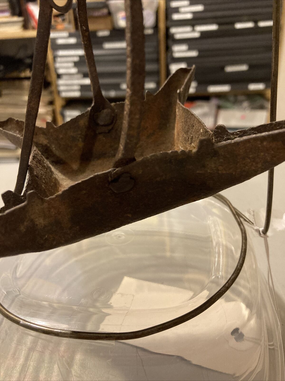 Primitive Antique 4 Wick Crusie Betty Lamp 1700s Hand Forged w/Pick To Move Wick