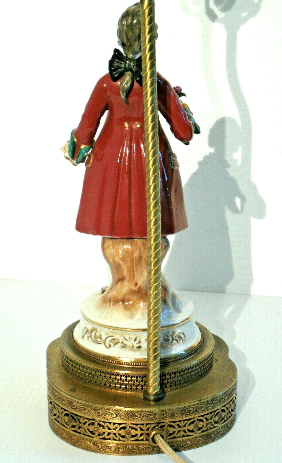Vintage German Table Lamp Figural Porcelain Dresden