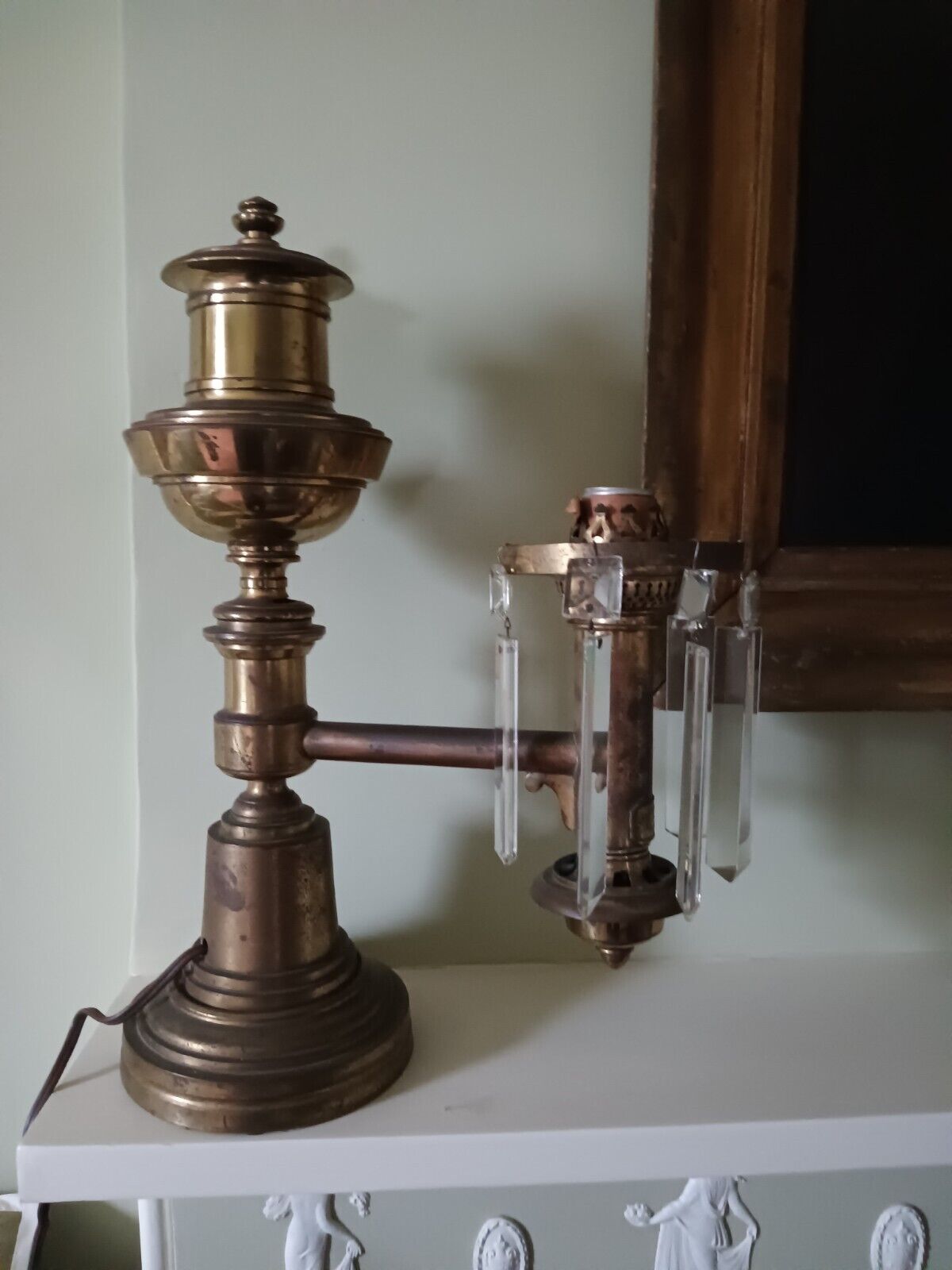 Pair Antique Argand Lamps 