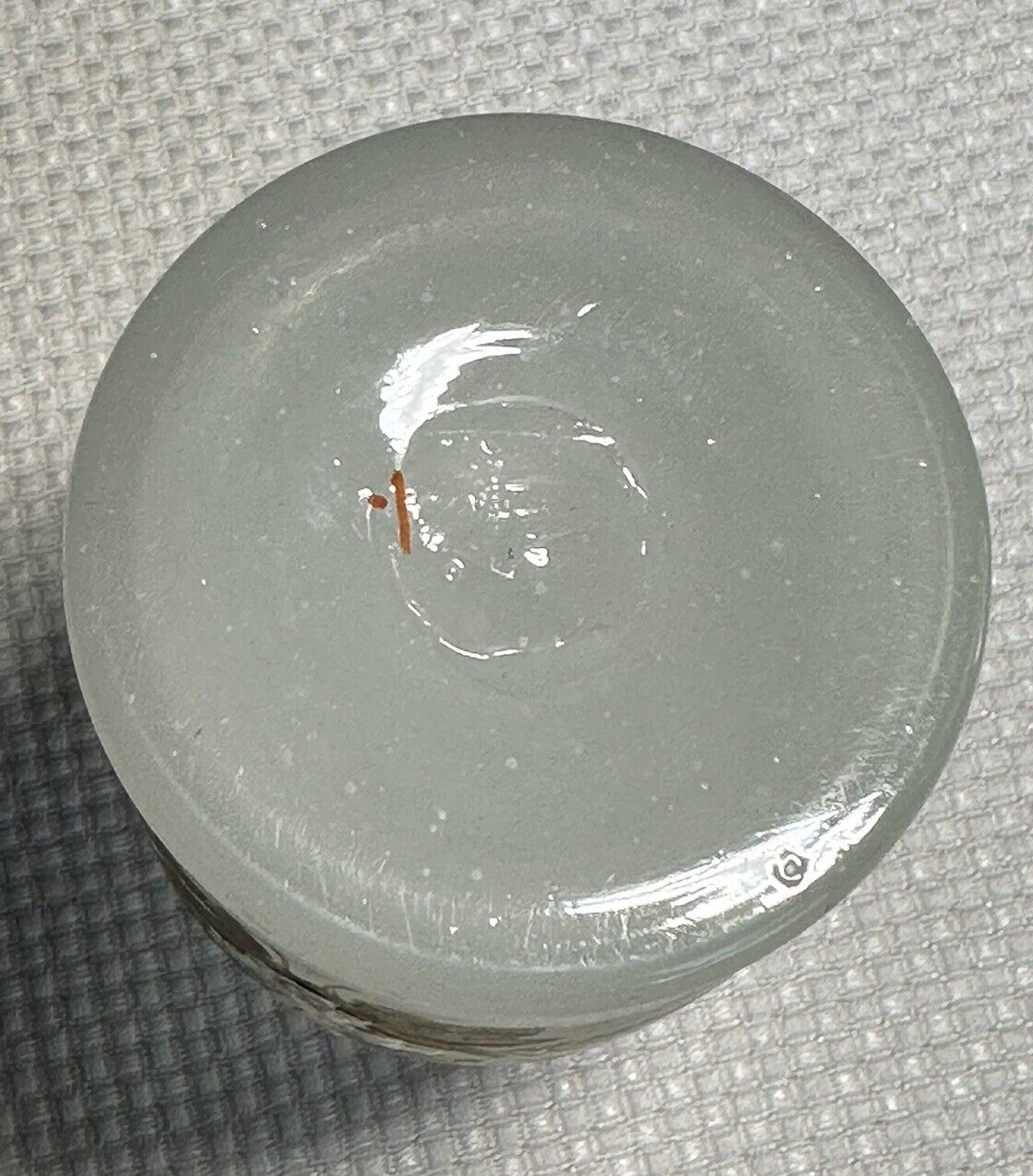 Frosted Blown Glass Toilet Water Bottle with Stopper - Early 1900s