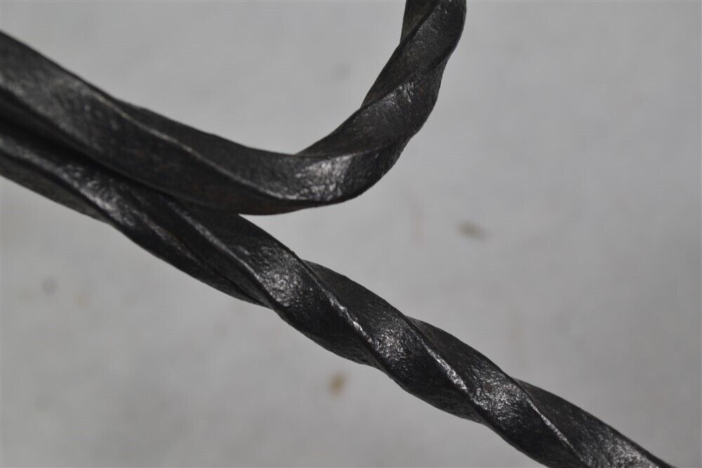 antique rush/candle lamp holder hand forged 11 in. 18th c original 