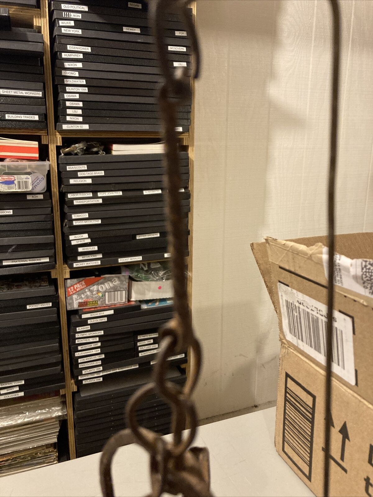 Primitive Antique 4 Wick Crusie Betty Lamp 1700s Hand Forged w/Pick To Move Wick