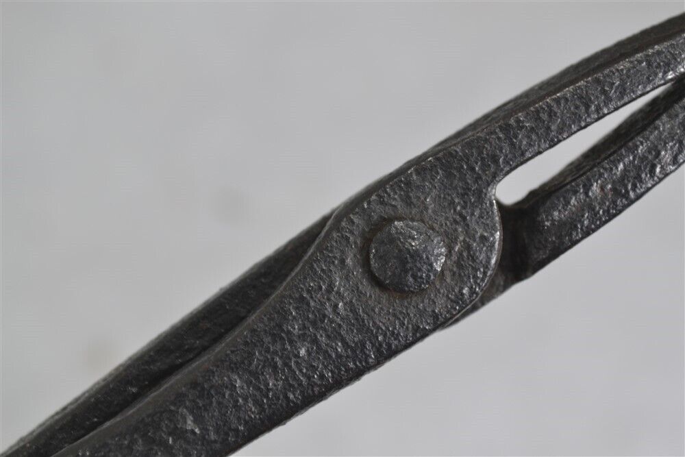 antique rush/candle lamp holder hand forged 11 in. 18th c original 