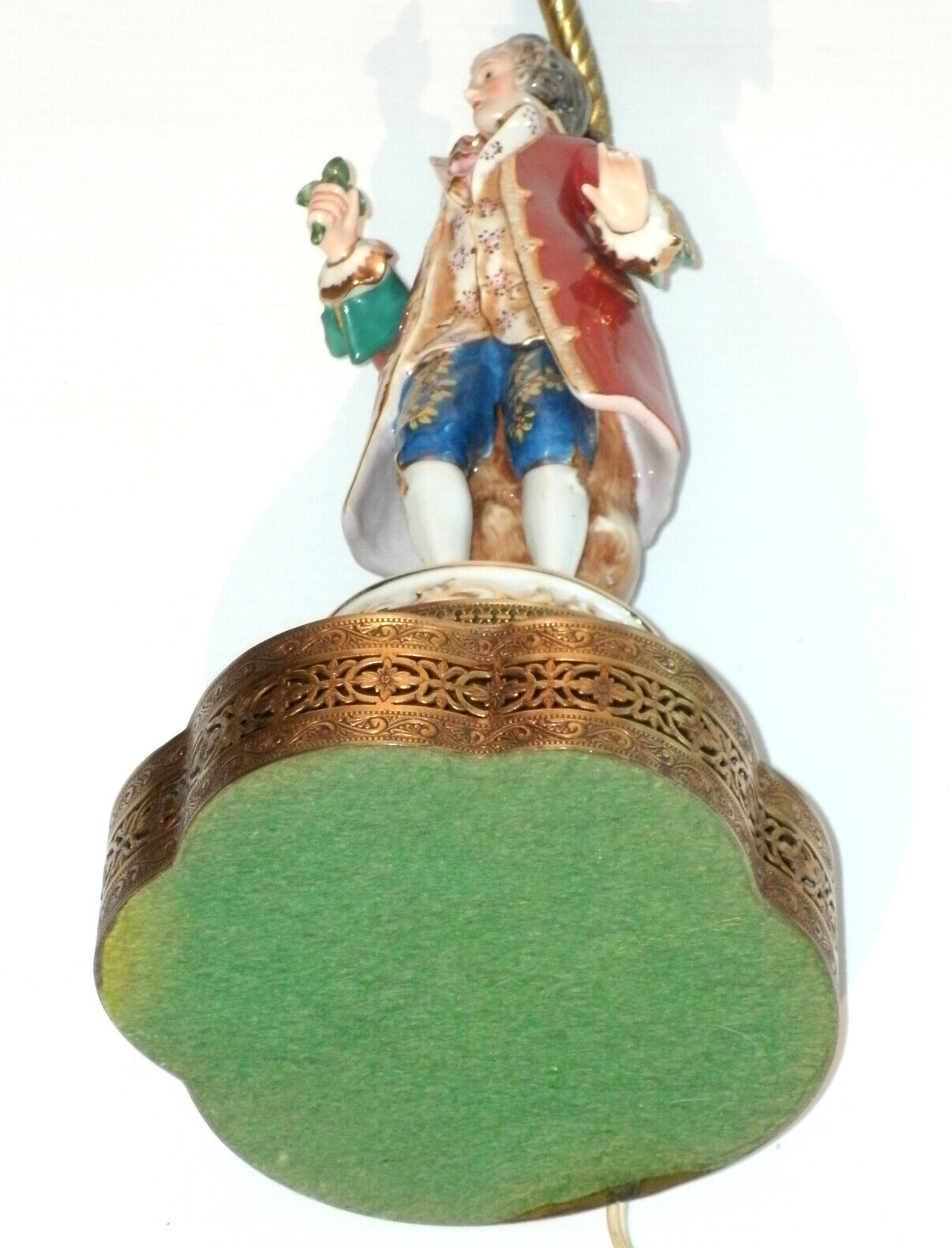 Vintage German Table Lamp Figural Porcelain Dresden