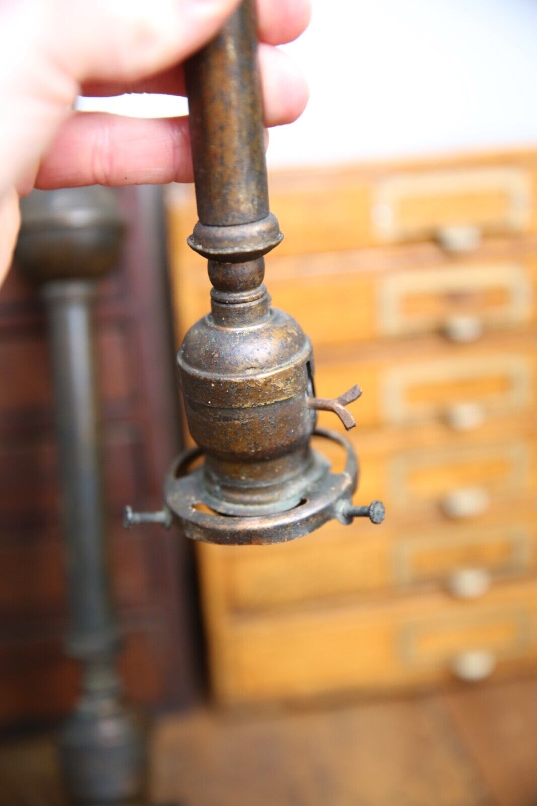 Antique Japanned Copper Flash Ceiling Light Industrial Lamp Victorian Vintage