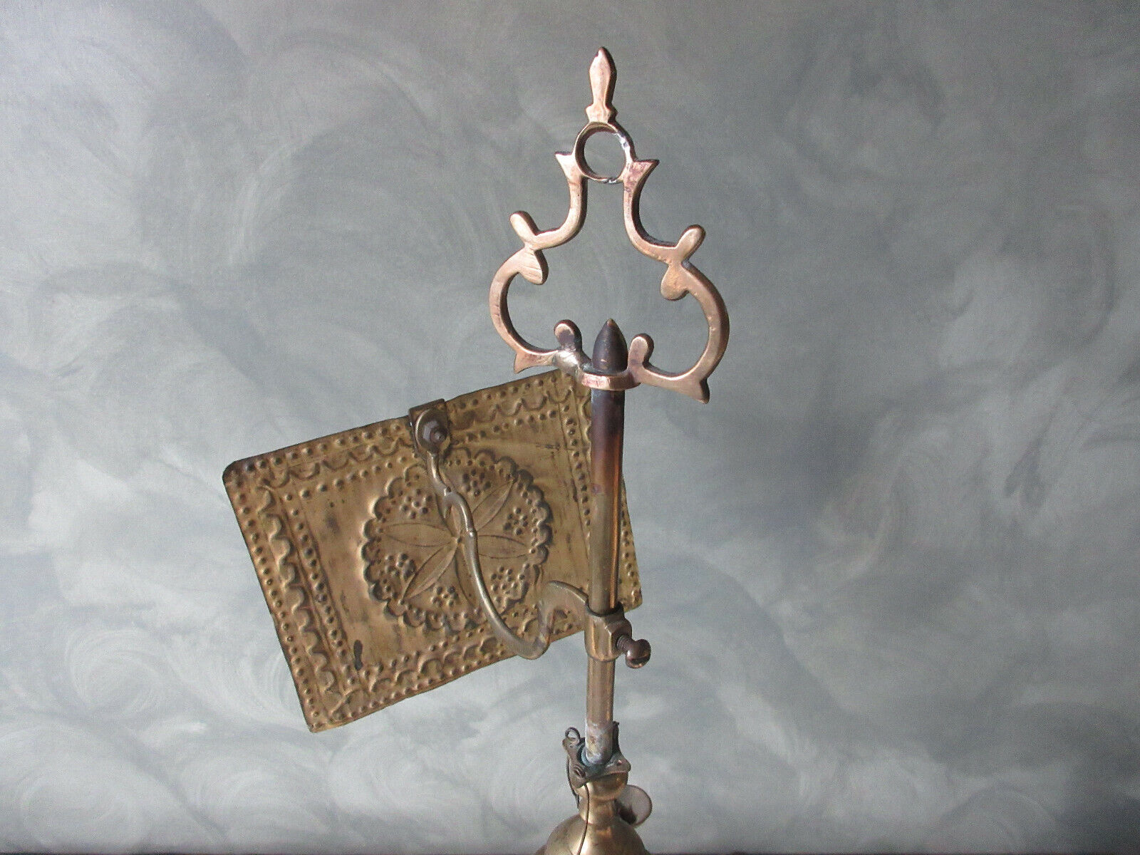 Antique Whale Oil Lamp 4-Burner & Shield 1700s Colonial Brass George II *I THINK