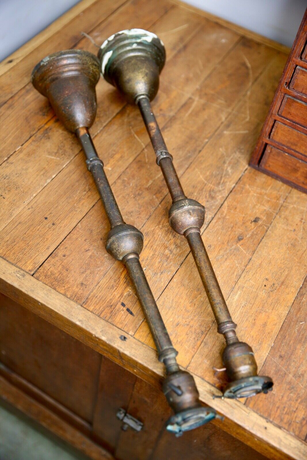 Antique Japanned Copper Flash Ceiling Light Industrial Lamp Victorian Vintage