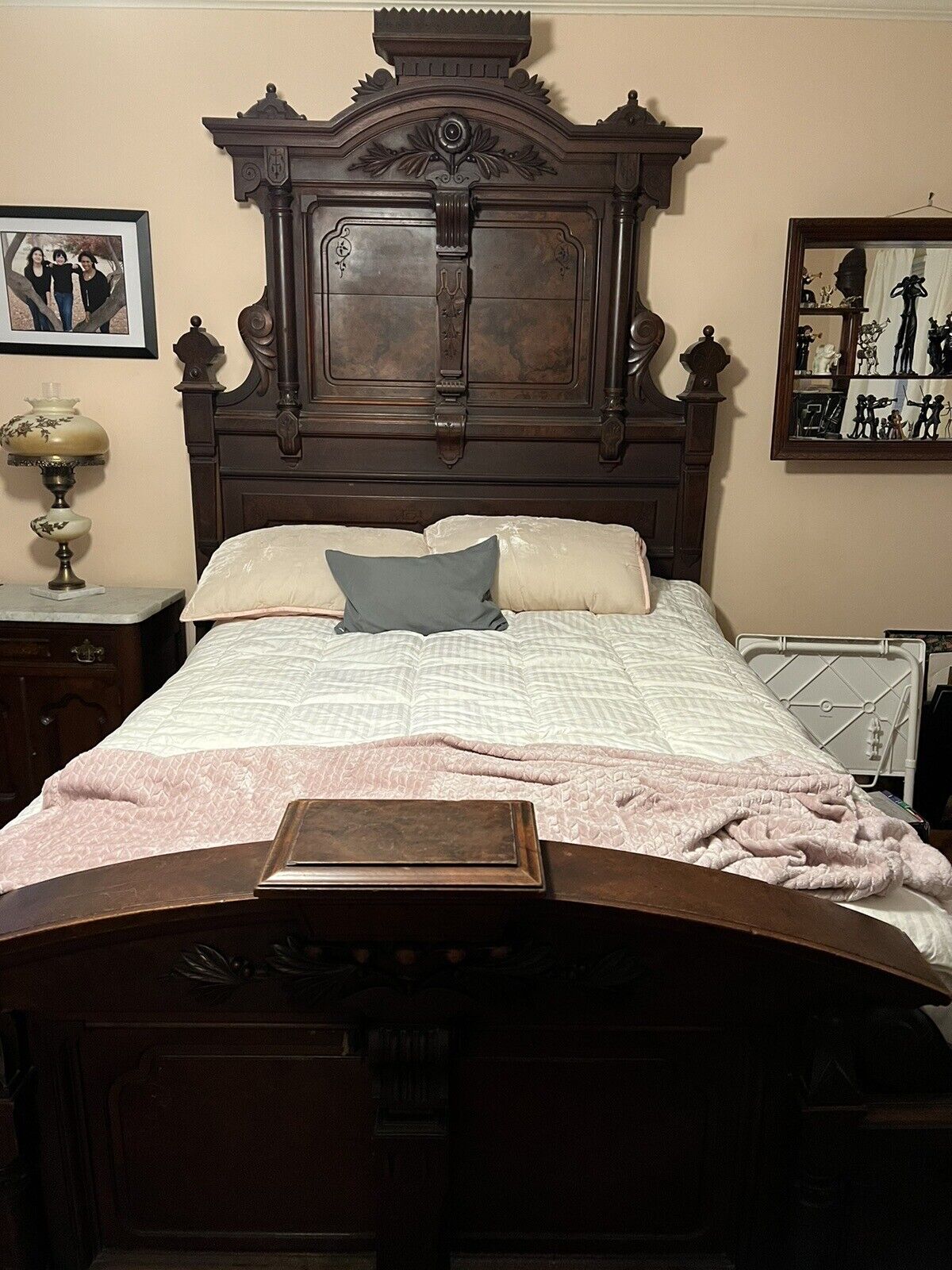 Antique Victorian Solid Walnut 3 Piece Bedroom Set