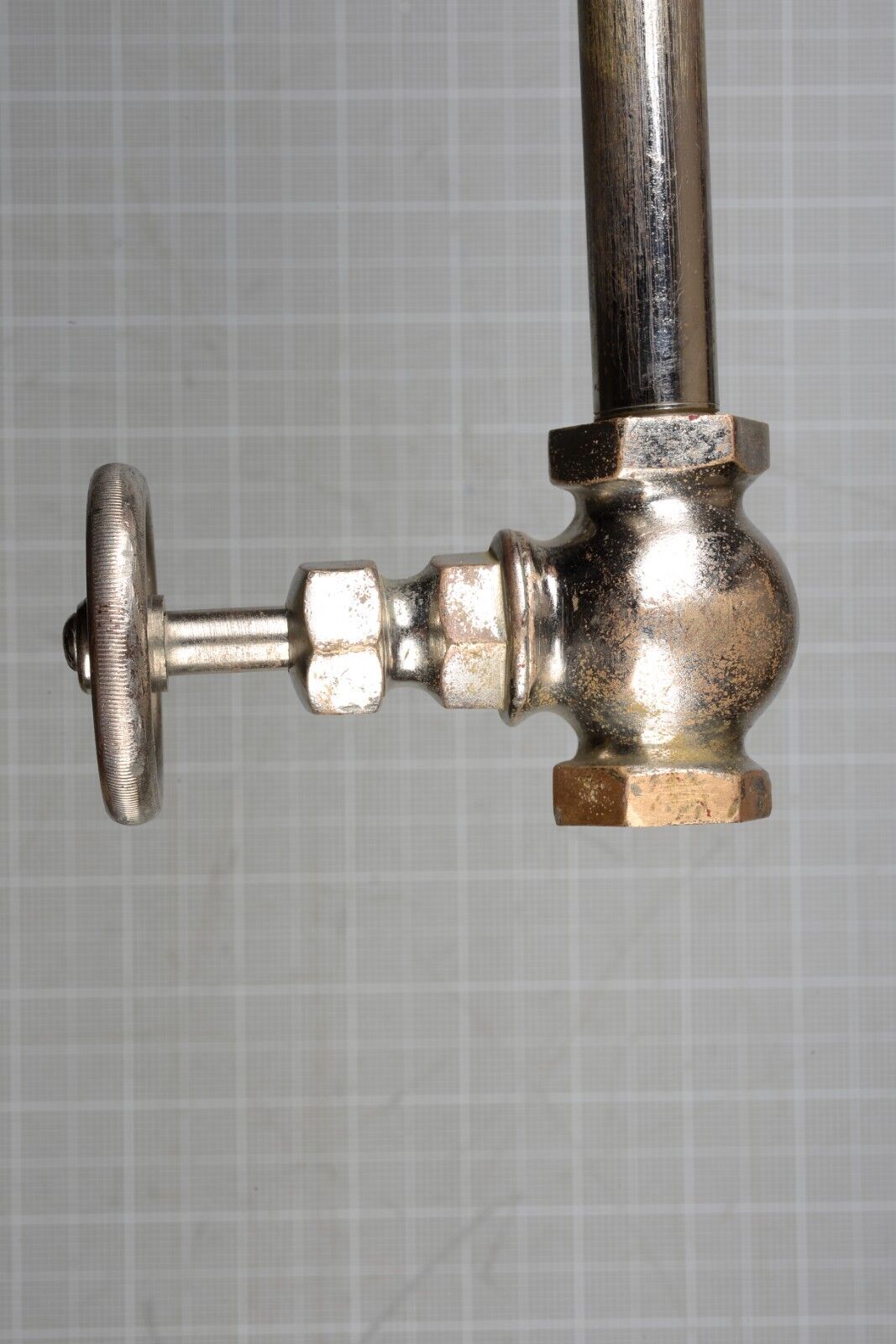 Antique faucet shut off angle valve wheel vintage  Victorian  bathroom.