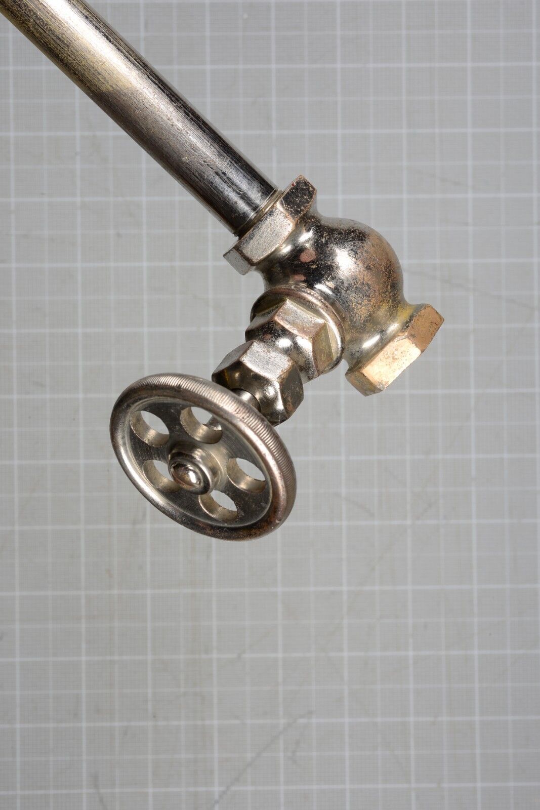 Antique faucet shut off angle valve wheel vintage  Victorian  bathroom.