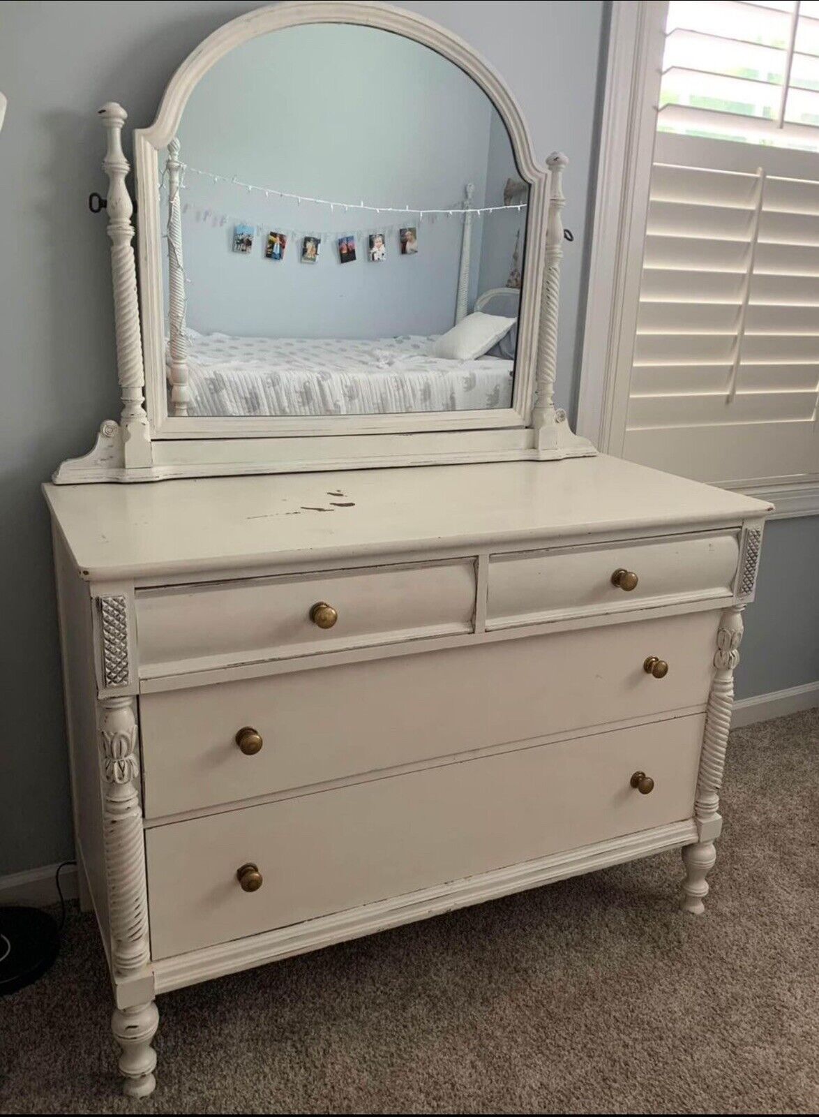 Antique Bedroom Set With Full size Bed & 2 Dressers