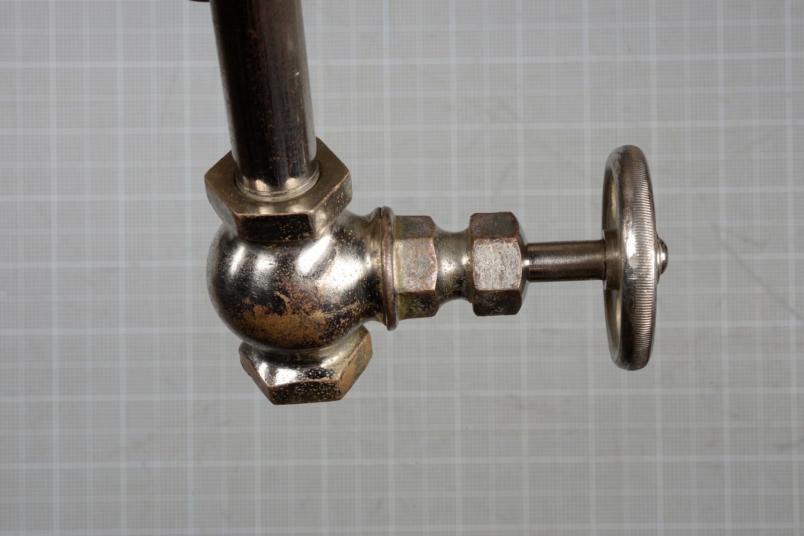 Antique faucet shut off angle valve wheel vintage  Victorian  bathroom.